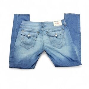 True Religion Rocco Relaxed Skinny Jeans - Size 38 Blue Wash